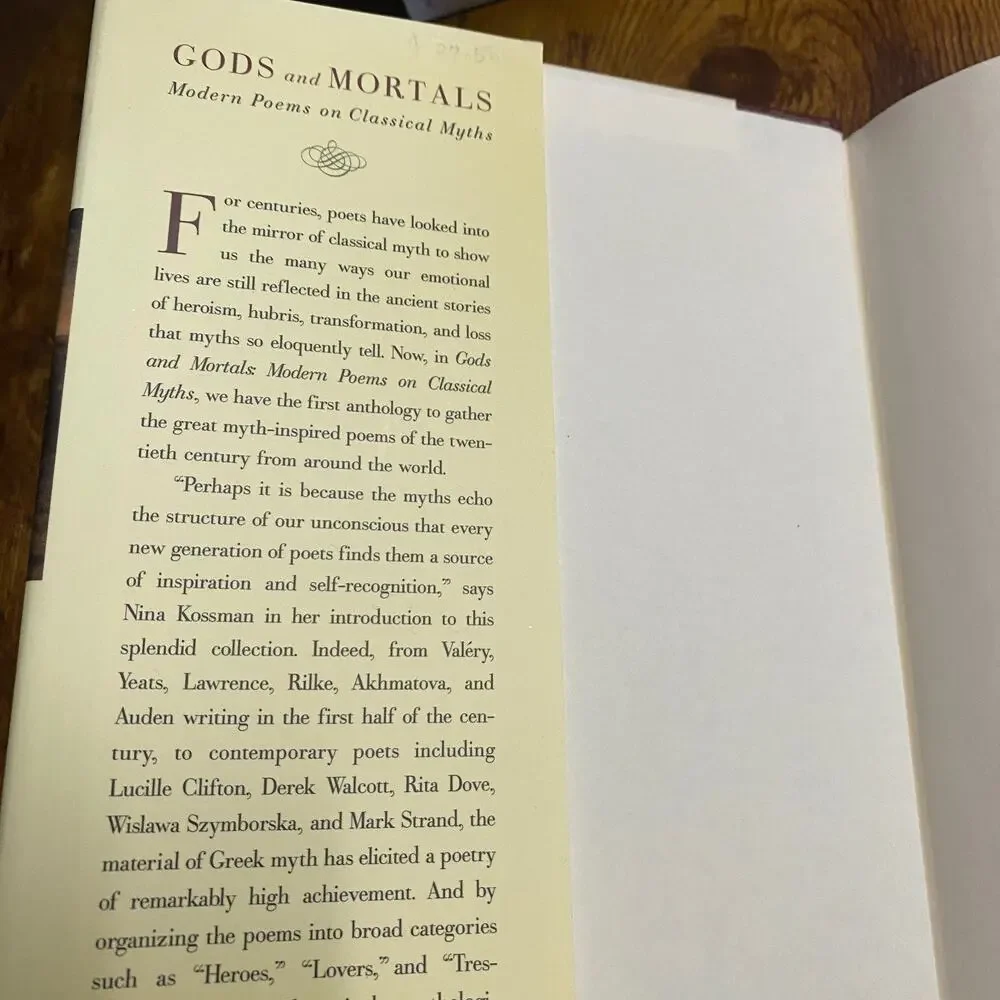 Gods and Mortals : Modern Poems on Classical Myths by Nina Kossman (2001,...